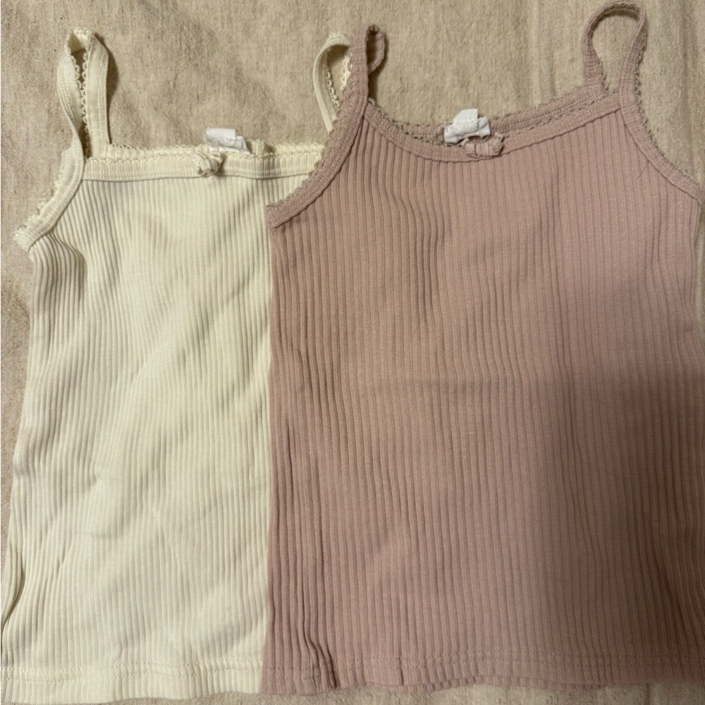 Jamie Kay Cream and Pink Kids Tank Tops